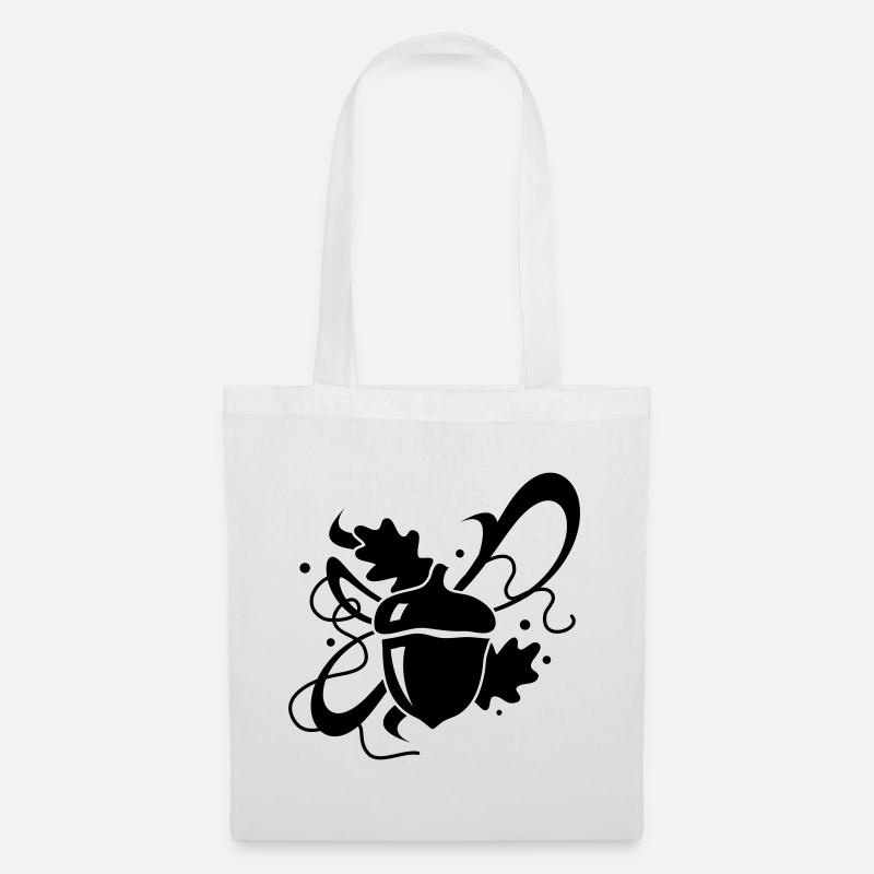 Un gland avec feuilles de chêne - Sac en tissu - blanc
