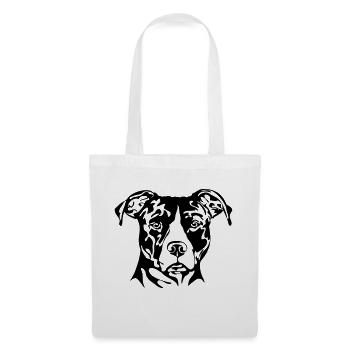 AMERICAN STAFFORDSHIRE PORTRAIT - Sac en tissu - blanc - Devant