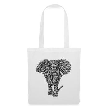 éléphant - Sac en tissu - blanc - Devant
