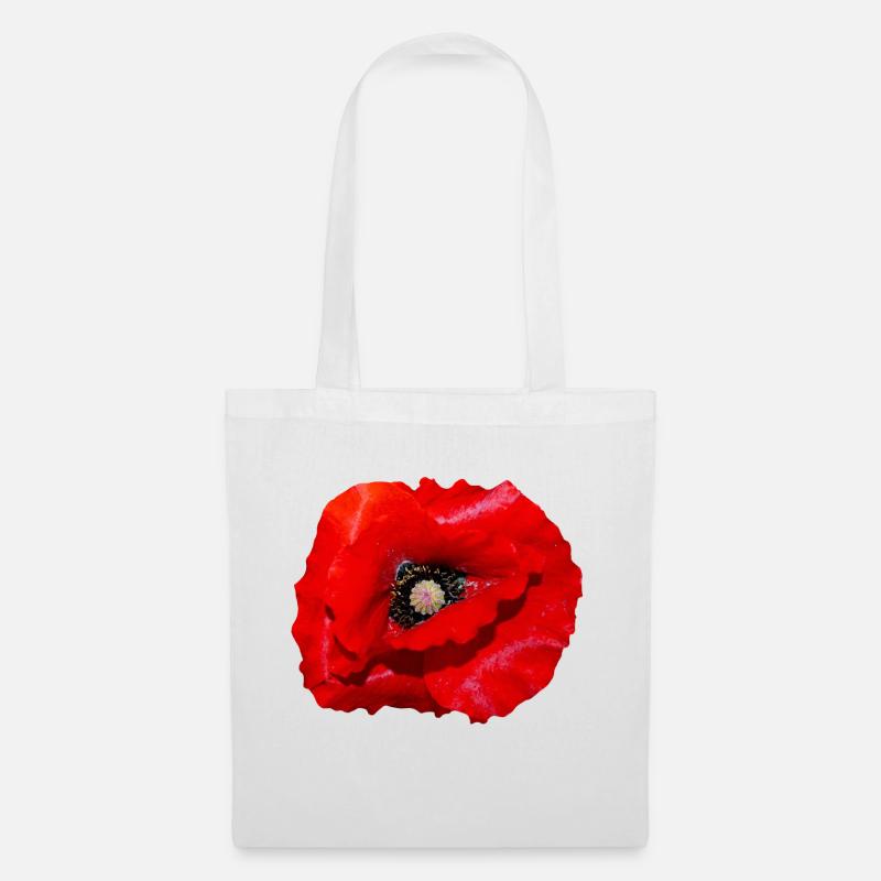 Mohn - Stoffbeutel - Weiß