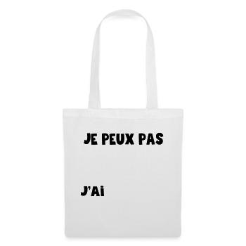 je peux pas j'ai ajoute tes mots - Sac en tissu - blanc - Devant