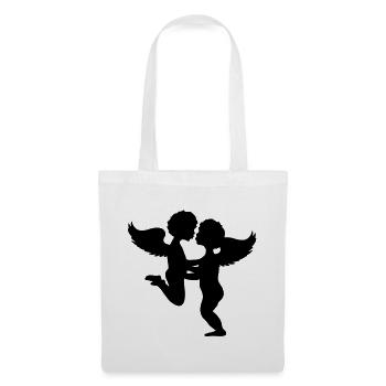 Deux anges baiser - Sac en tissu - blanc - Devant