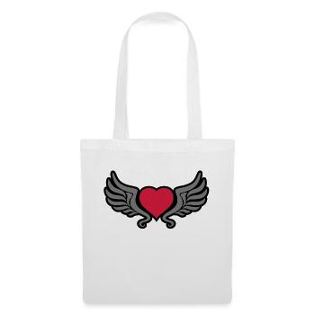 tribal_heart_wings_kontur_3c - Stoffbeutel - Weiß - Vorne