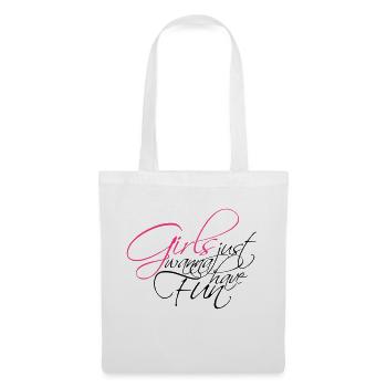 serifen cool design logo girls just wanna have fun - Stoffbeutel - Weiß - Vorne