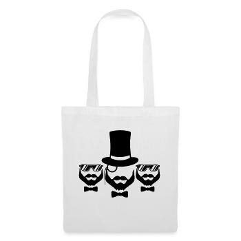 équipe 3 amis équipage fête monsieur cylindre chapeau monogrammé - Sac en tissu - blanc - Devant