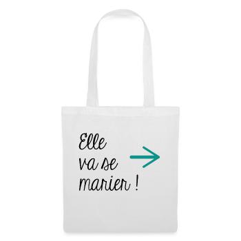 Elle va se marier ! - Sac en tissu - blanc - Devant