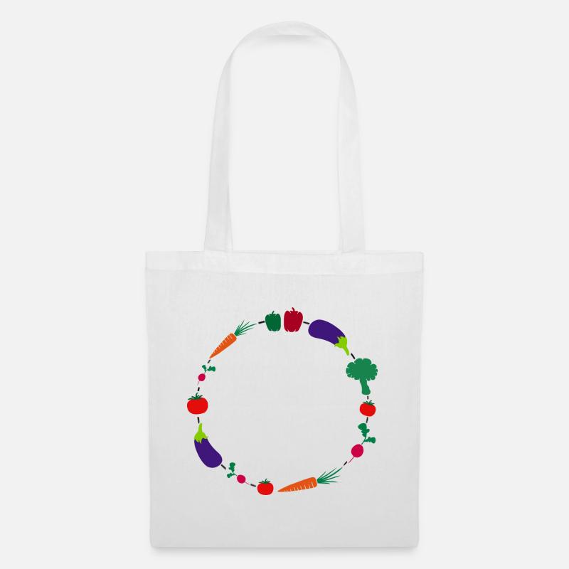 Vegetable wreath circle - Tote Bag - white