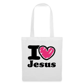 i Love Jesus_V1 - Stoffbeutel - Weiß - Vorne