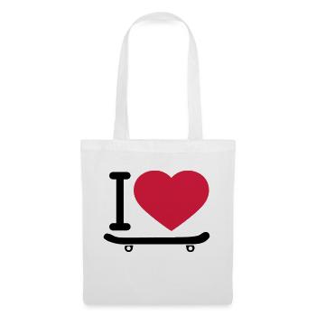 I love herz liebe brett skater skateboard fahren s - Stoffbeutel - Weiß - Vorne