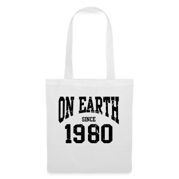Birthday - On Earth Since 1980 - Geburtstag - Sac en tissu - blanc - Devant