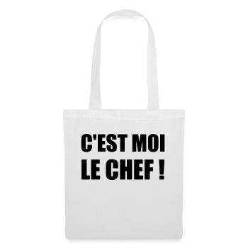 C'est moi le chef - Humour - Drôle - Blague - Fun - Sac en tissu - blanc - Devant