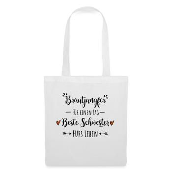 Brautjungfer beste Schwester Geschenk Dankeschön - Stoffbeutel - Weiß - Vorne