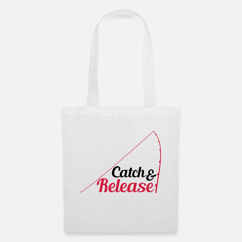 zurueck werfen freilassen catch and release angler - Stoffbeutel - Weiß