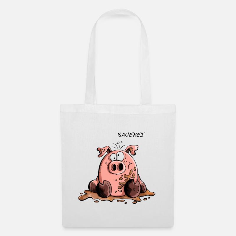 Sauerei - Schwein - Sau - Schweine - Comic - Fun - Stoffbeutel - Weiß
