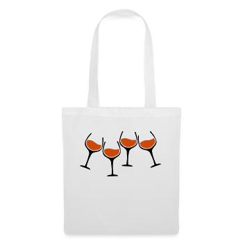 rotwein glaeser anstossen - Stoffbeutel - Weiß - Vorne