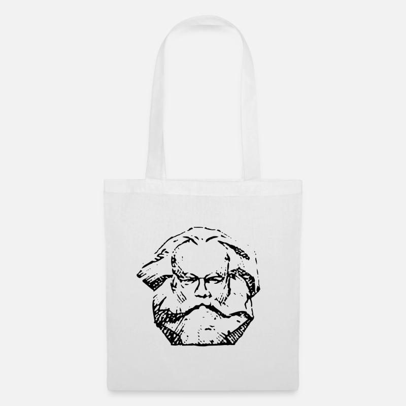Karl Marx | Abstract Distressed Face Design - Tote Bag - white