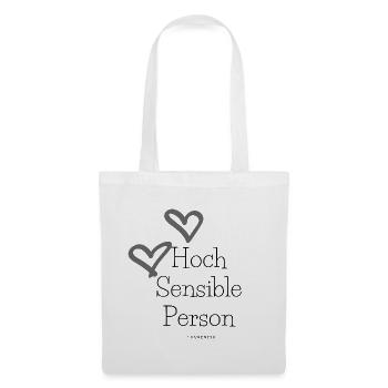 Hoch Sensible Person mit Herzen #HSP - Stoffbeutel - Weiß - Vorne