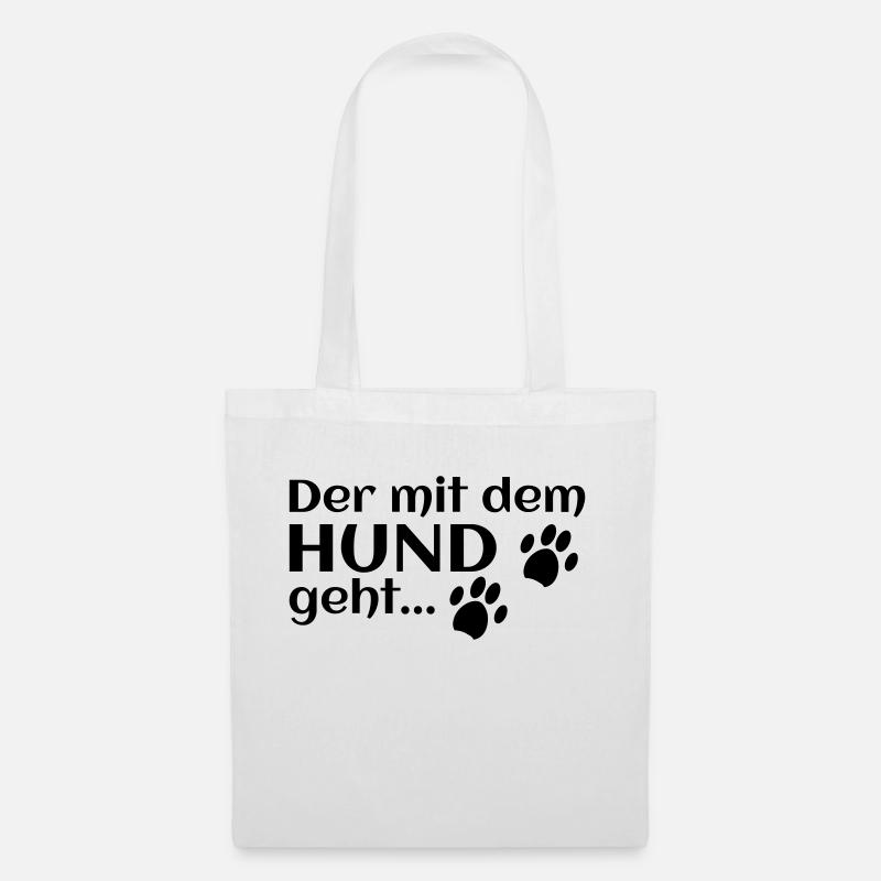 der mit dem Hund geht - Stoffbeutel - Weiß