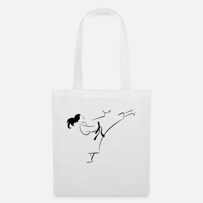 Karateka Mawashi Geri - Stoffbeutel - Weiß