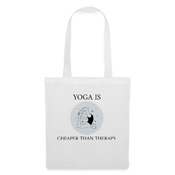 Le yoga est moins cher - femme fait yoga de la pose cercle - Sac en tissu - blanc - Devant