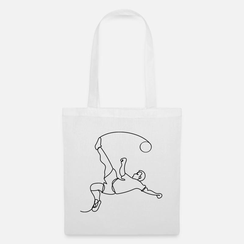 Fußball One Line Art - Stoffbeutel - Weiß