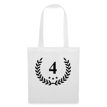 4 Couronne numérique - Sac en tissu - blanc - Devant