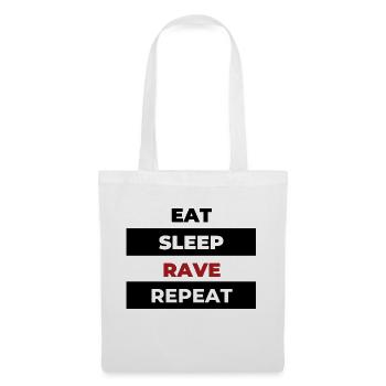 Eat sleep Rave repeat - Sac en tissu - blanc - Devant
