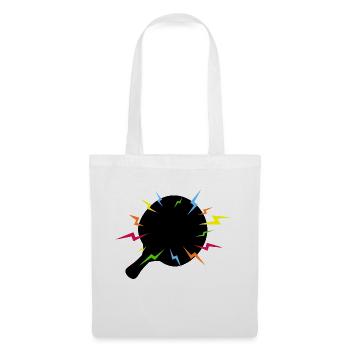 Raquette de Ping Pong Magique éclairs - Sac en tissu - blanc - Devant