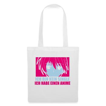Ich bin kein Single ich habe einen Anime - Stoffbeutel - Weiß - Vorne