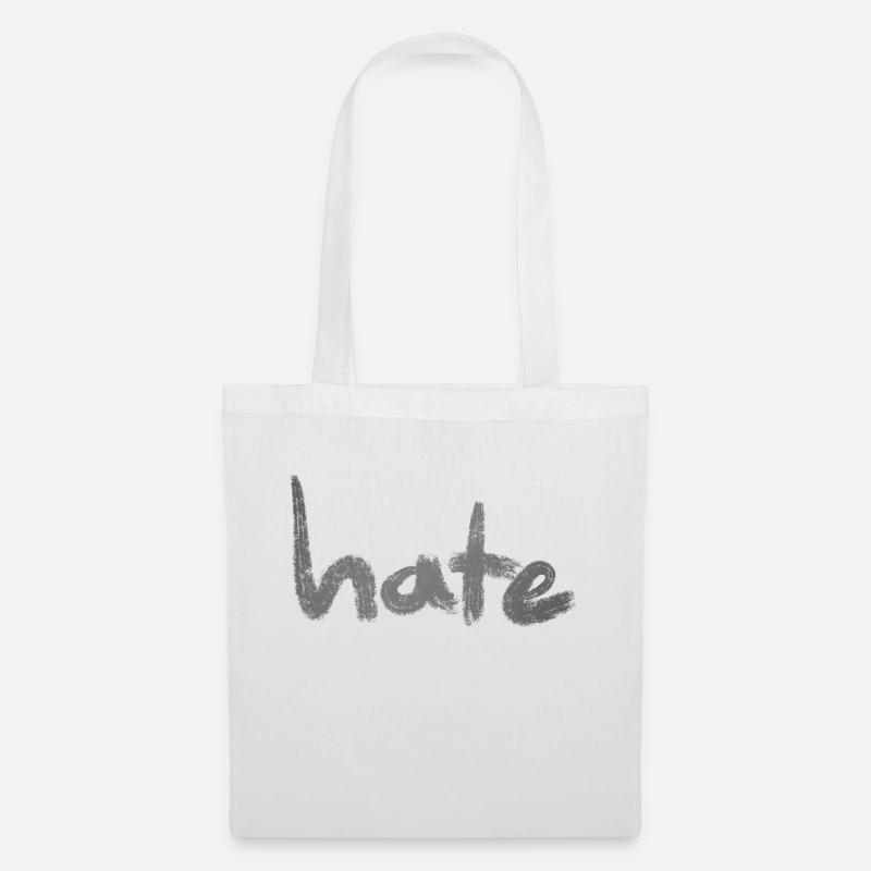 Hate Text Silver - Tote Bag - white