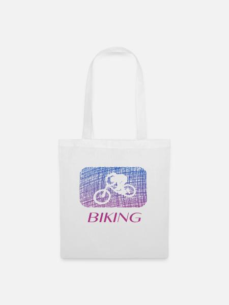biking biken - Stoffbeutel - Weiß