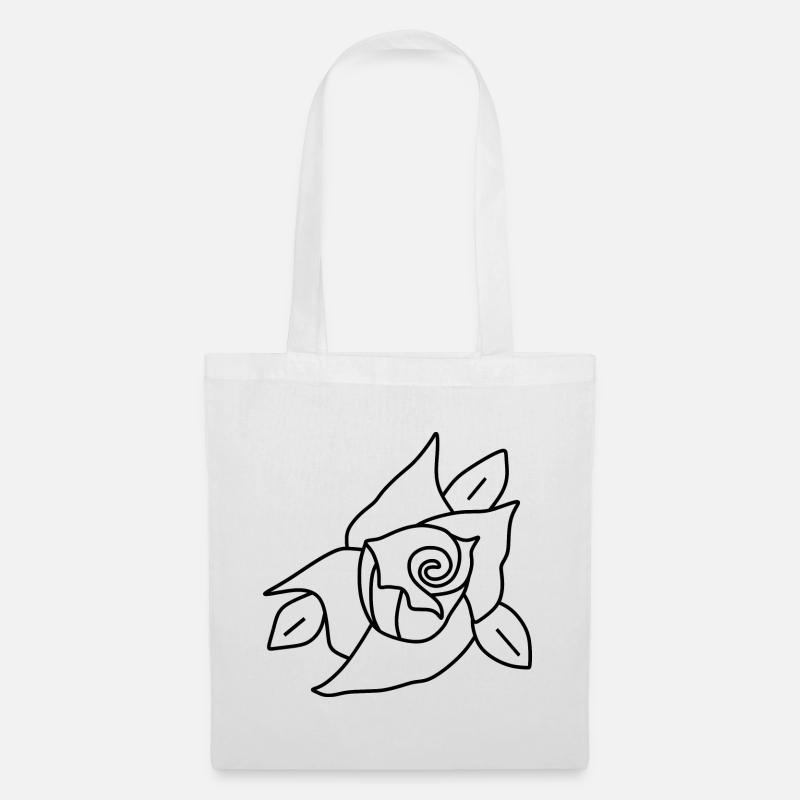 Fleur, Fleurs Noires, Fleur Noire, Fleur, Fleurs Roses - Sac en tissu - blanc