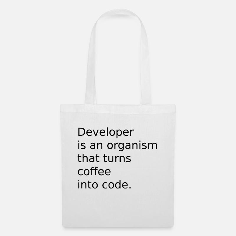 Developer organism coffee into code - Tote Bag - white
