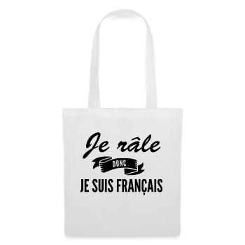 je râle donc je suis français / humour râleur - Sac en tissu - blanc - Devant