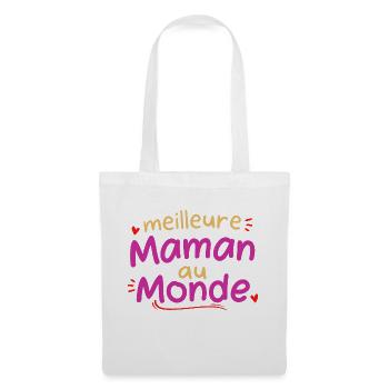 Maman Cadeau Femme meilleure maman au monde - Sac en tissu - blanc - Devant