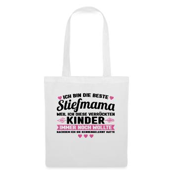 Stiefmama Familie Stiefmamas Geschenk - Stoffbeutel - Weiß - Vorne