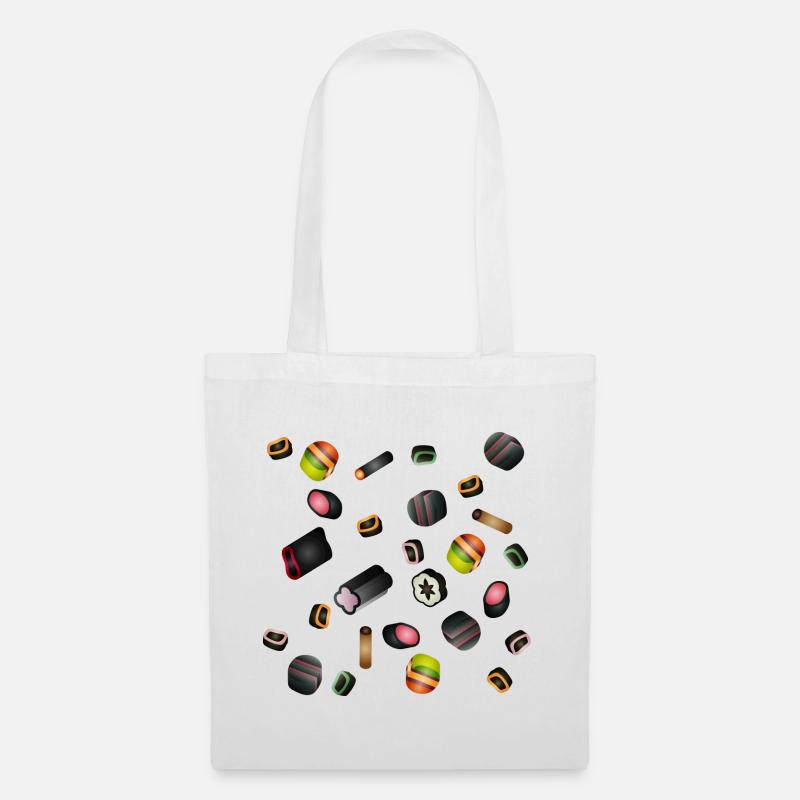 bunte Lakritz Süßigkeiten Potpourri Illustration - Stoffbeutel - Weiß