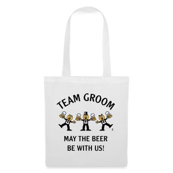 Team Groom (Karikatur / Bier mit uns / 3C / B) - Stoffbeutel - Weiß - Vorne