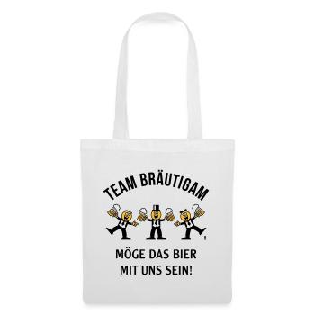 Team Bräutigam (Karikatur / Bier Mit Uns / 3C / B) - Stoffbeutel - Weiß - Vorne