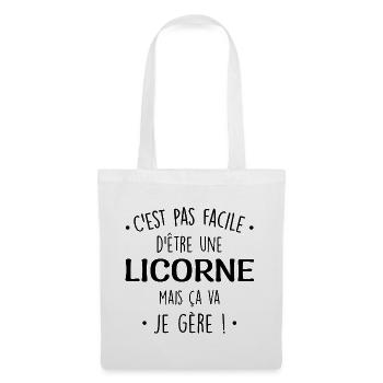C'est Pas Facile D'être Une Licorne Mais ça va je - Sac en tissu - blanc - Devant