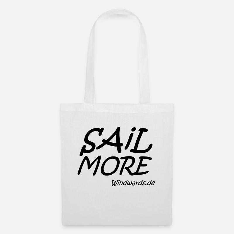 sail more work less motivational - Tote Bag - white