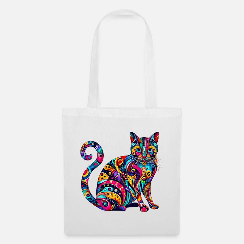 Katze - Stoffbeutel - Weiß