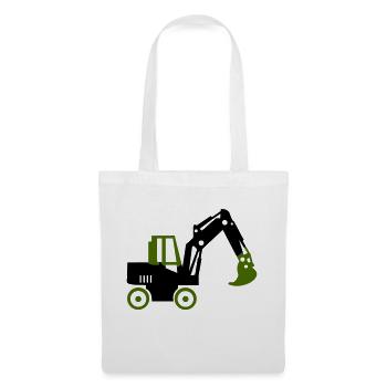 excavatrice - Sac en tissu - blanc - Devant