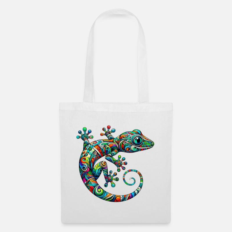 Gecko - Stoffbeutel - Weiß