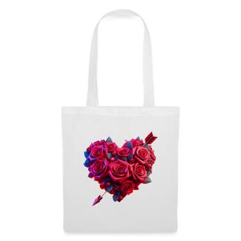 Coeur de rose (02) - Sac en tissu - blanc - Devant