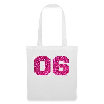 Number 6 Pink Glitter - 6th Anniversary - Tote Bag - white - Front