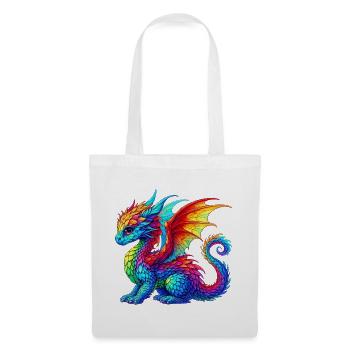Drache - Stoffbeutel - Weiß - Vorne