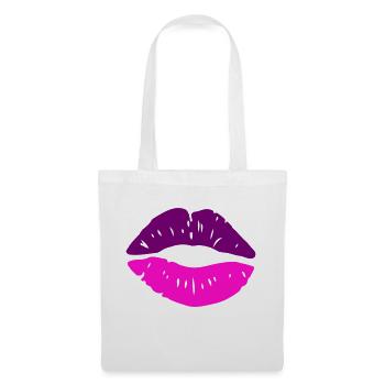 Lèvres Embrasser - Sac en tissu - blanc - Devant