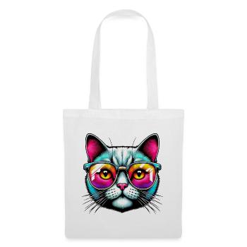 Puss with sunglasses - Tote Bag - white - Front