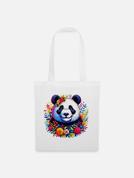 Panda - Stoffbeutel - Weiß